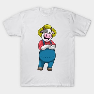 Cow as Farmer with Hat T-Shirt